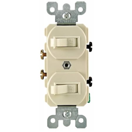 Leviton Leviton Mfg S02-05224-WSP White Commercial Grade AC Quiet Duplex Combination Tog S02-05224-WSP